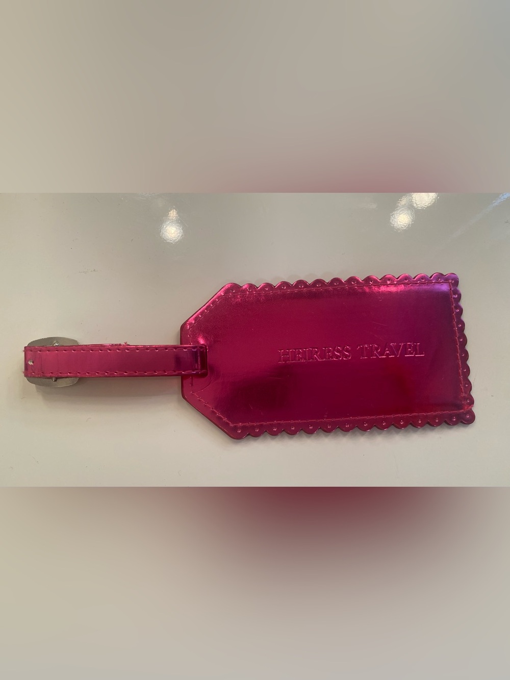 Metallic Pink Luggage Tag Heiress Travel